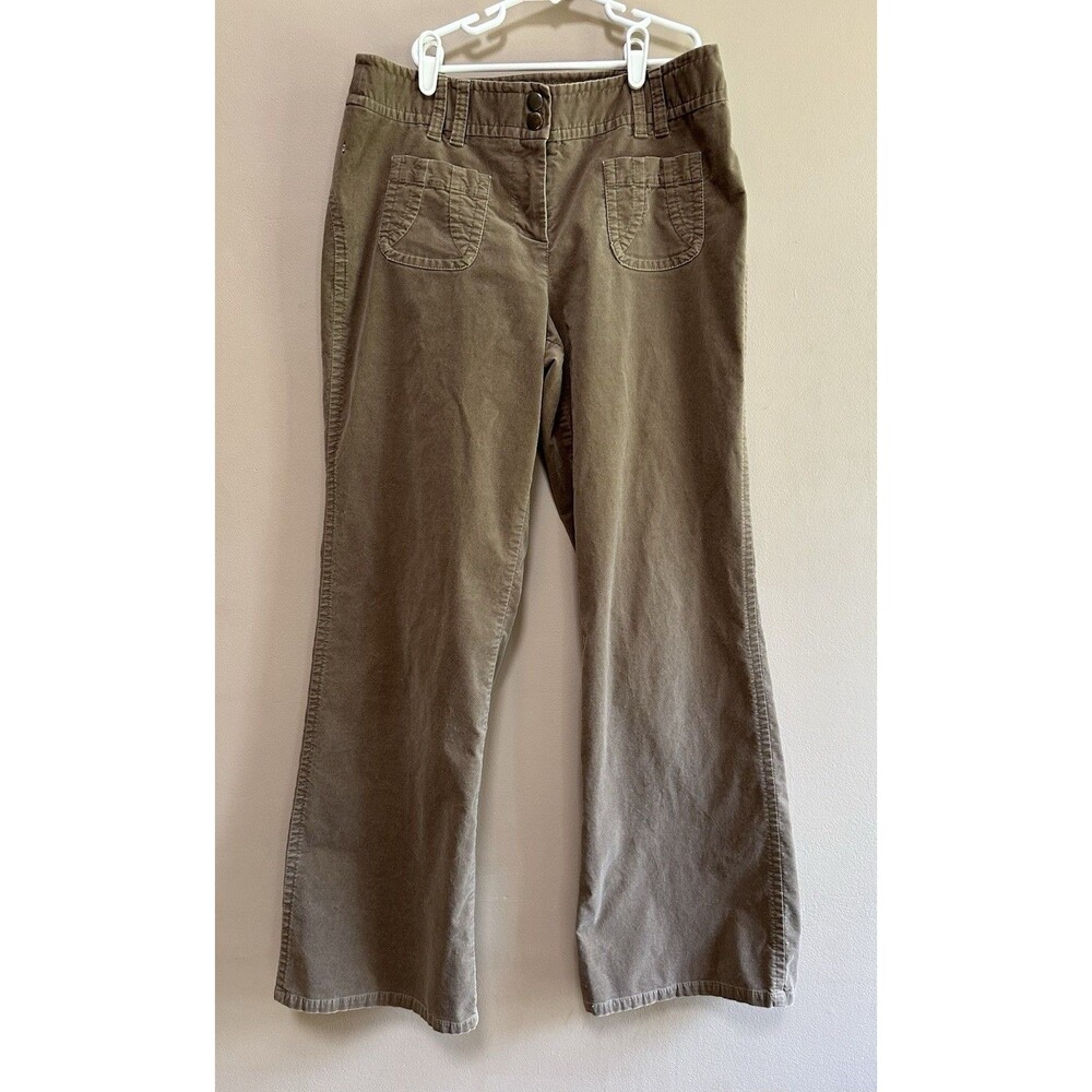 Ann Taylor Loft Pants Womens Size 8 Brown Corduroy Boot Flare Y2K‎ Flap Pockets